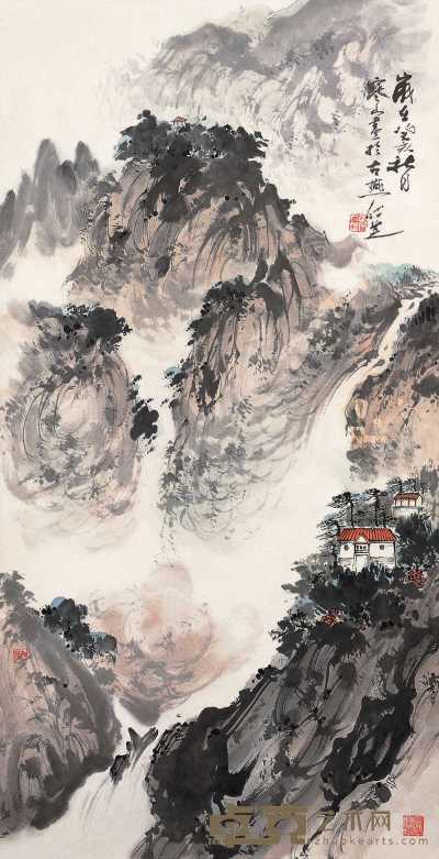 张仁芝 癸亥（1983年） 松峰独幽 立轴 94×49cm